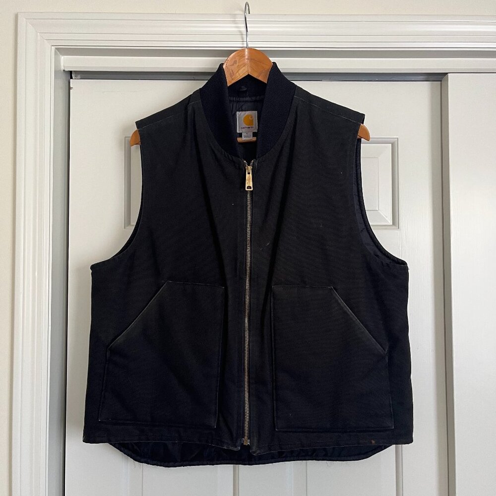 Carhartt Black Duck Cotton Canvas Hunting Work Vest Men's L